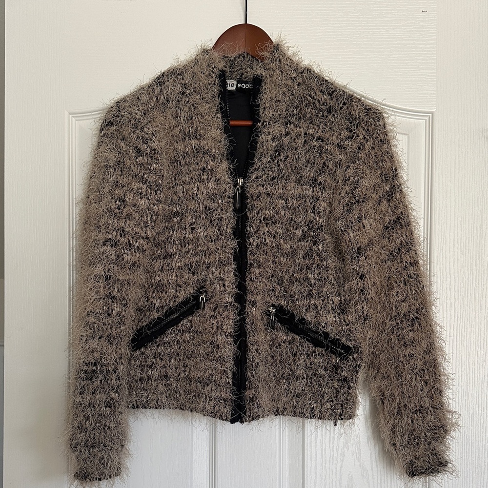 Jamie Sadock Black and Brown Teddy Jacket